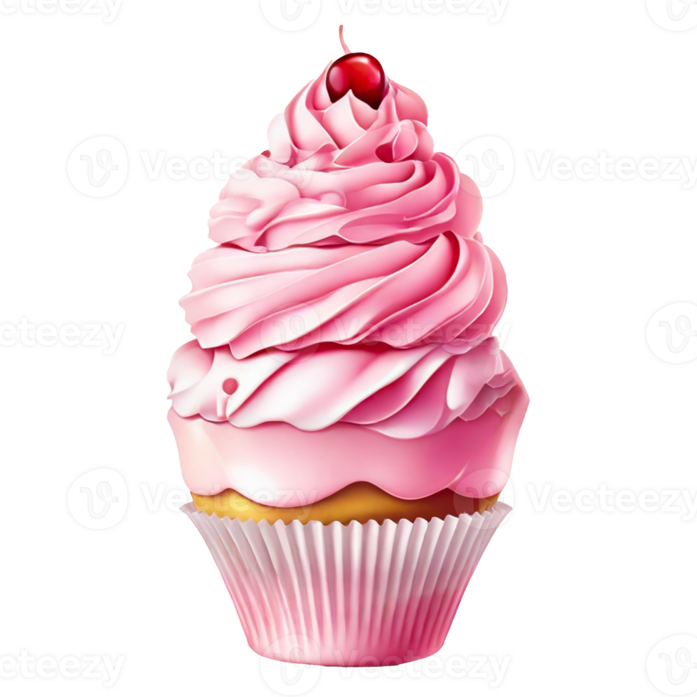 cupcake with pink icing on a transparent background 46681540 PNG