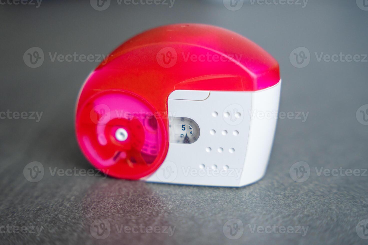 Close up view of medicine dry powder inhaler for treatment asthma or COPD diseases. Pharmaceutical product is used to treat lung inflammation and prevent asthma attack. High quality photo