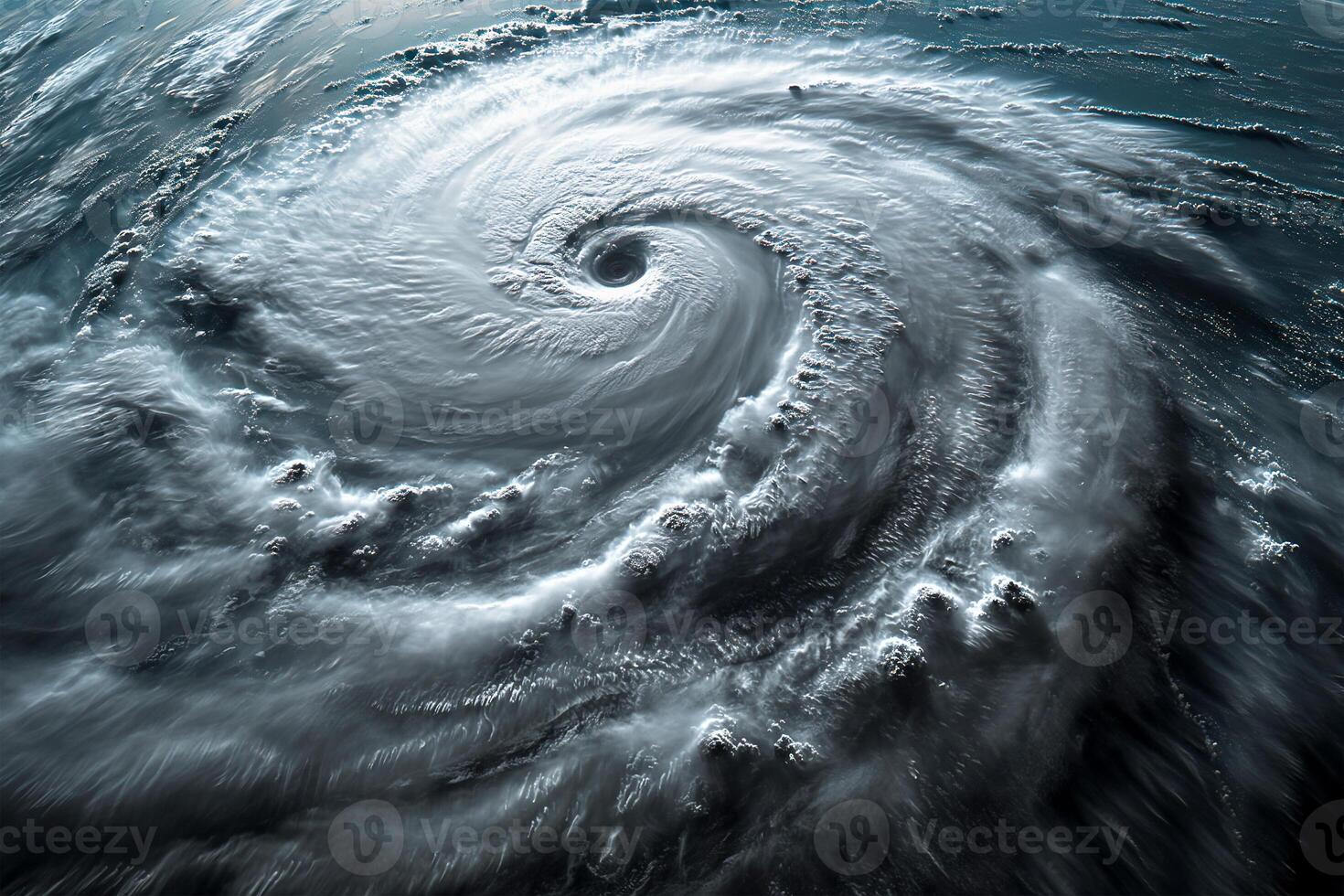 Eye of the Hurricane on Earth. Typhoon over planet. Category 5 super. View from outer space. photo