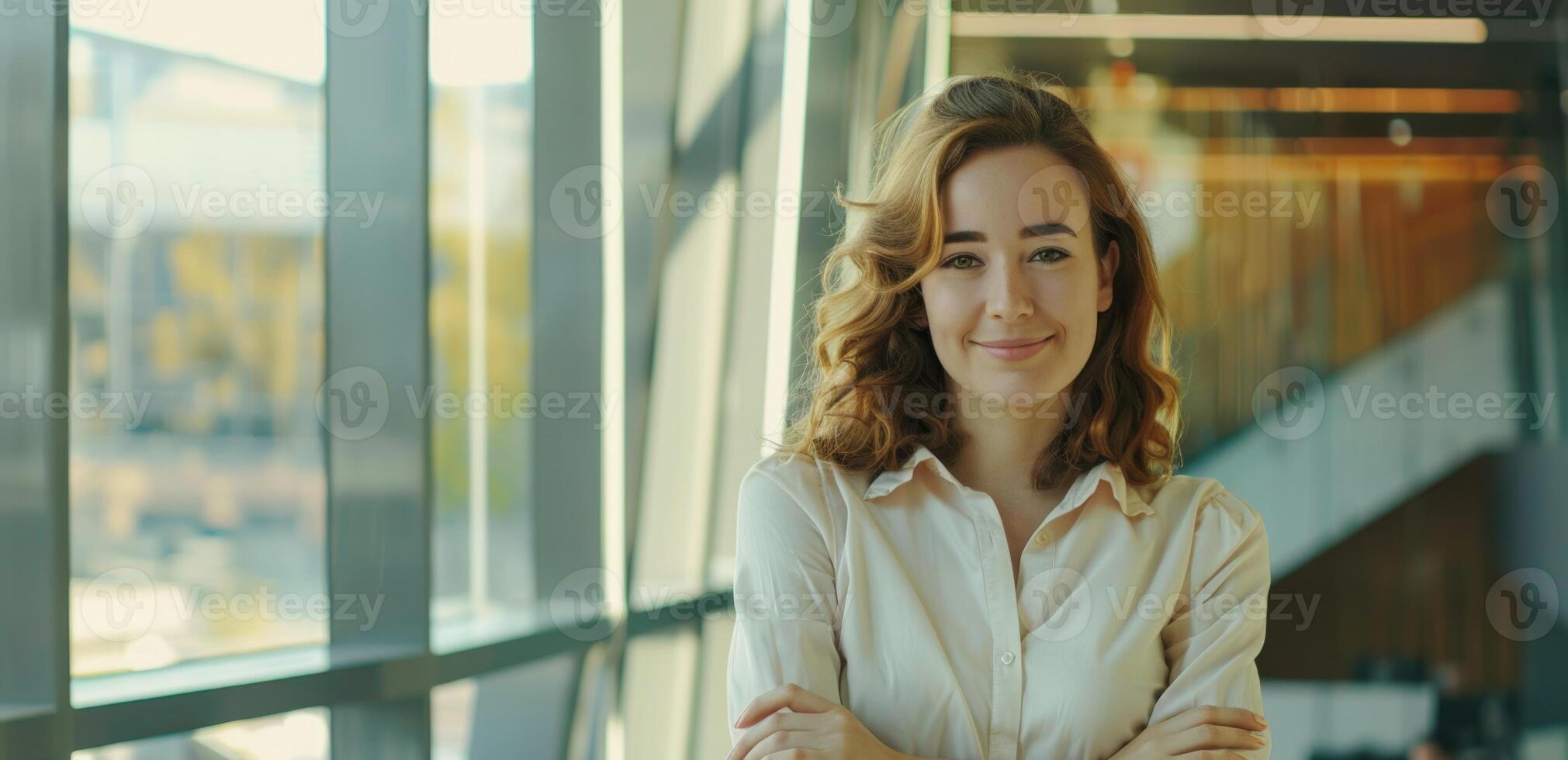 female professional confident successful corporate leader woman wearing a suit, ai photo