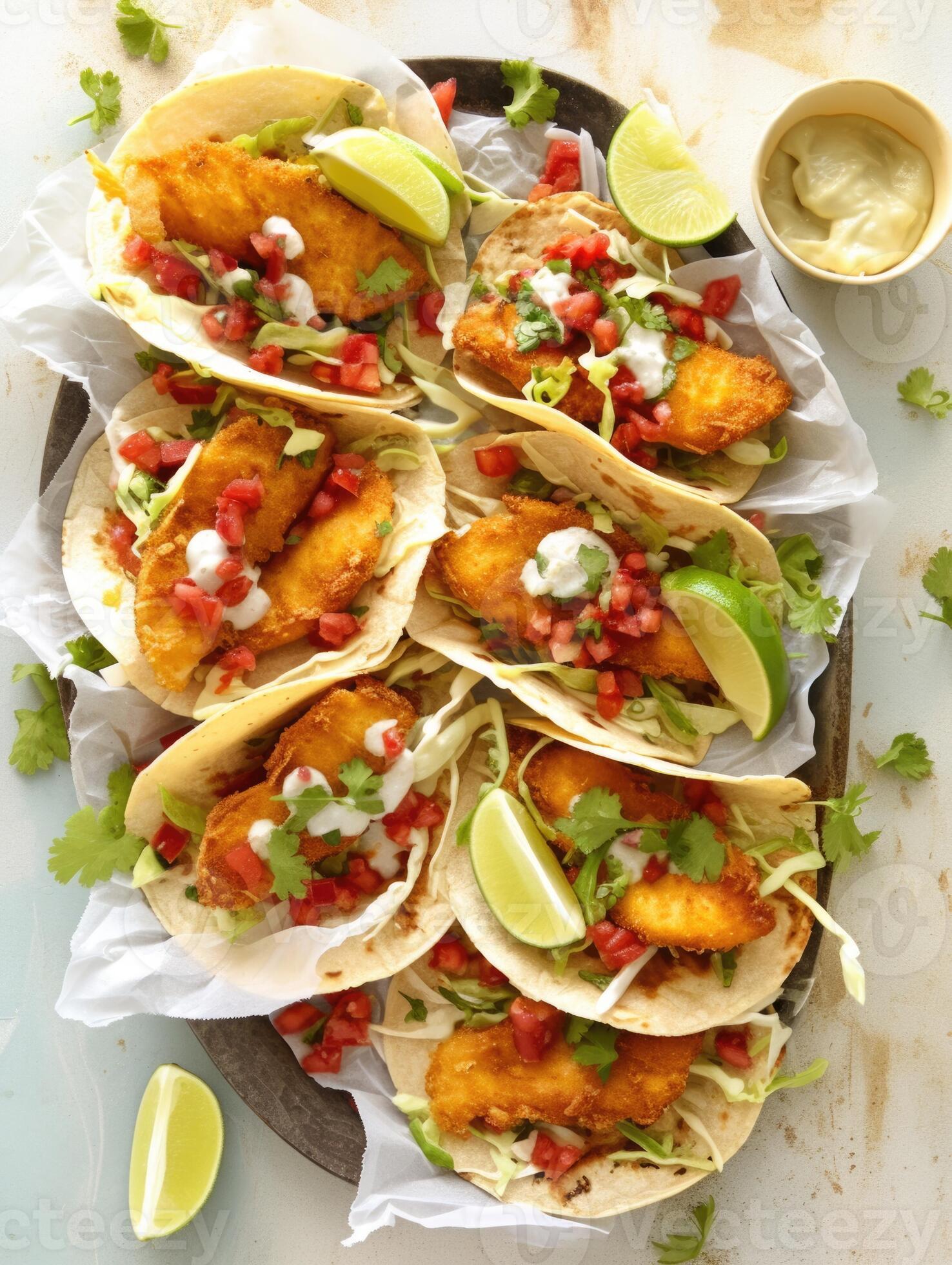 tasty fresh fish taco salsa, ai 46683609 Stock Photo at Vecteezy