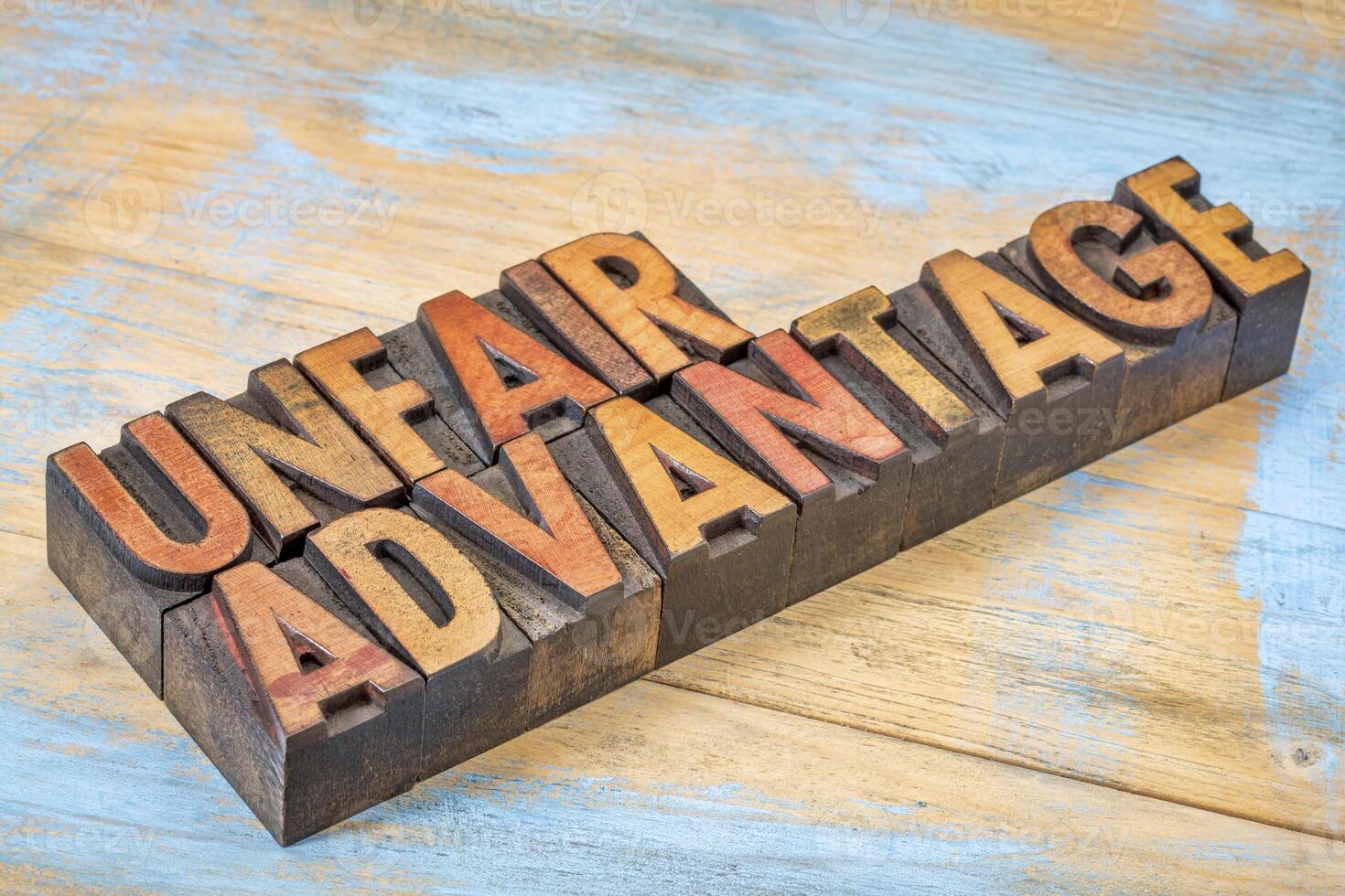unfair advantage in wood type photo