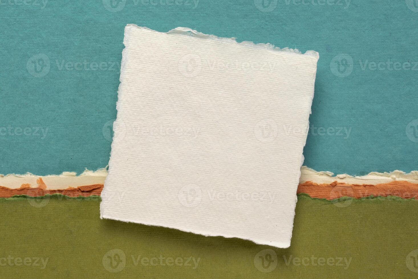 sheet of white Khadi rag paper photo
