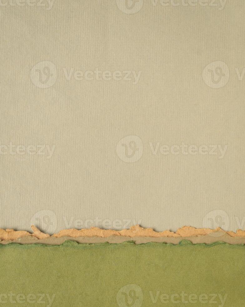 abstract paper landscape in brown and green pastel tones - collection of handmade rag papers photo