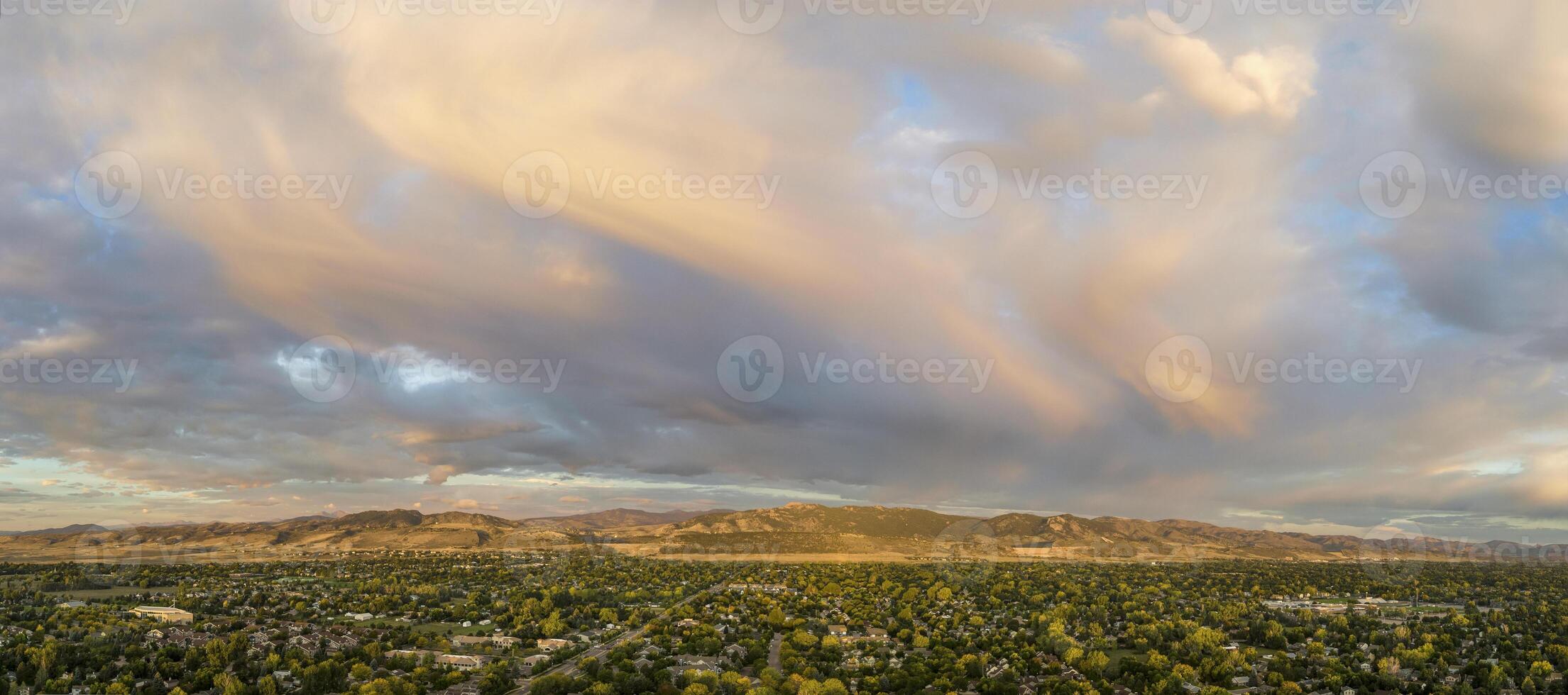 early fall morning over Fort Collins in Colorado photo