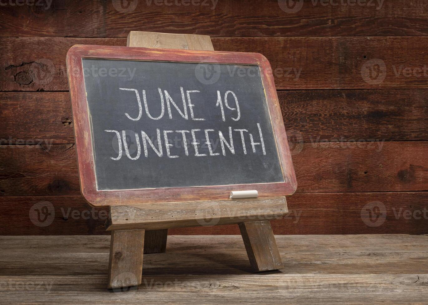 Juneteenth, June 19, on a blackboard photo