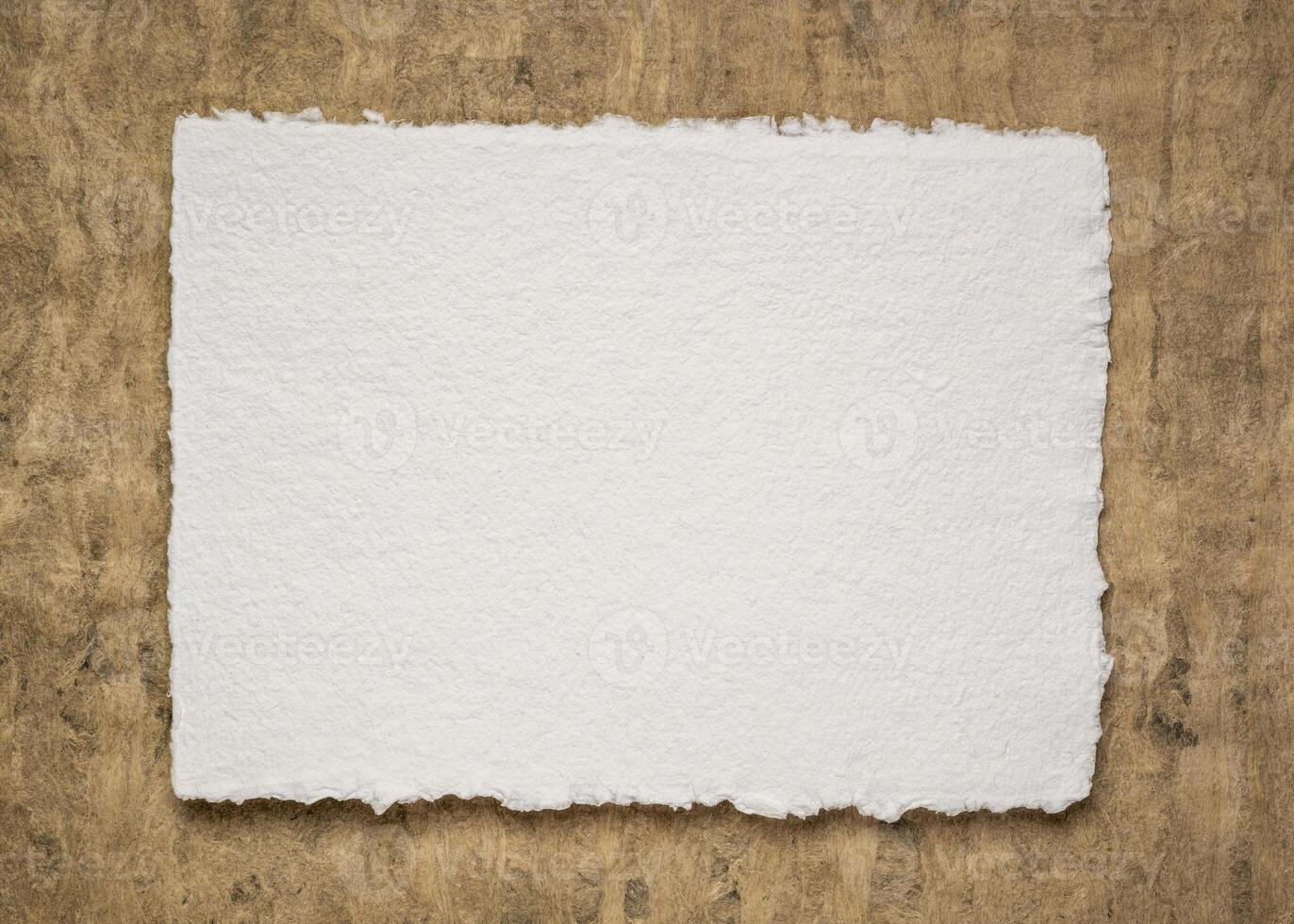 sheet of white Khadi rag paper photo