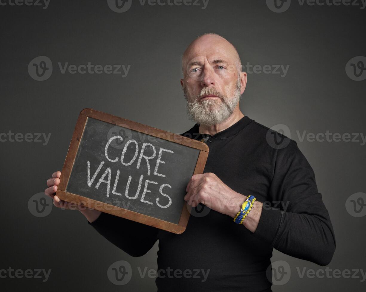 core values on blackboard photo