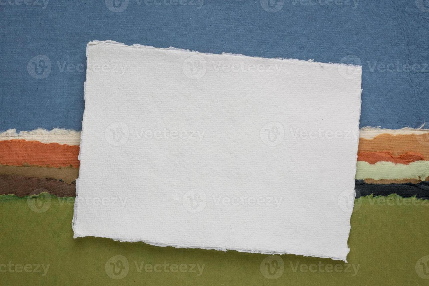 sheet of white Khadi rag paper photo