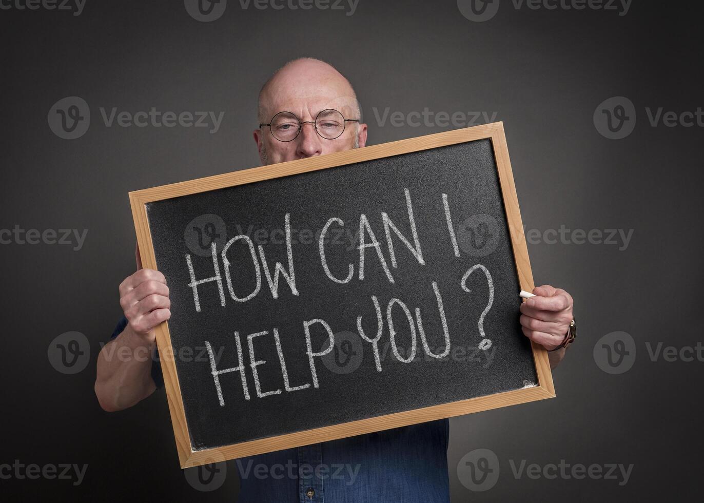 How can I help you. Blackboard sign. photo