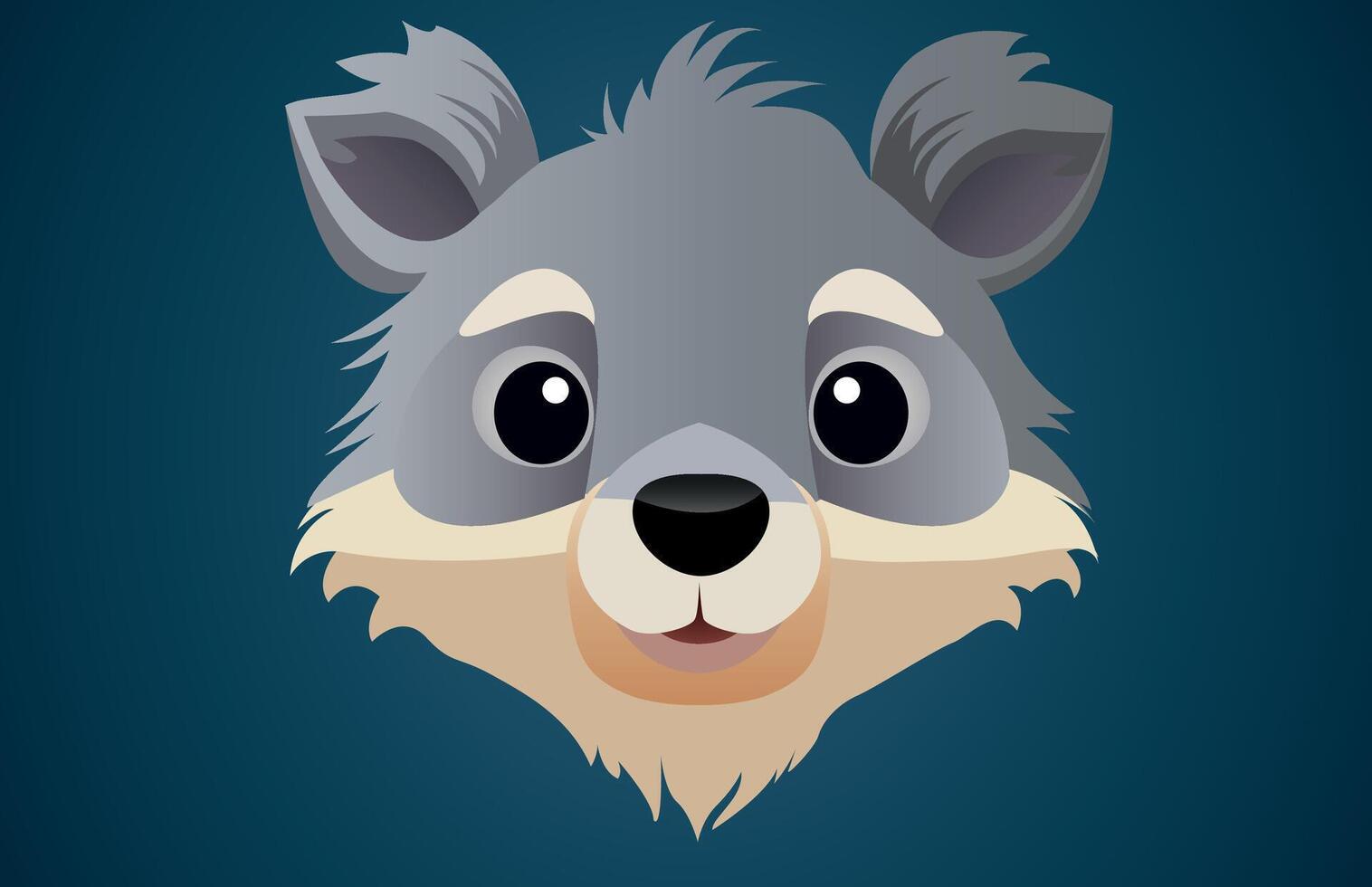 Cute animal cartoon face vector