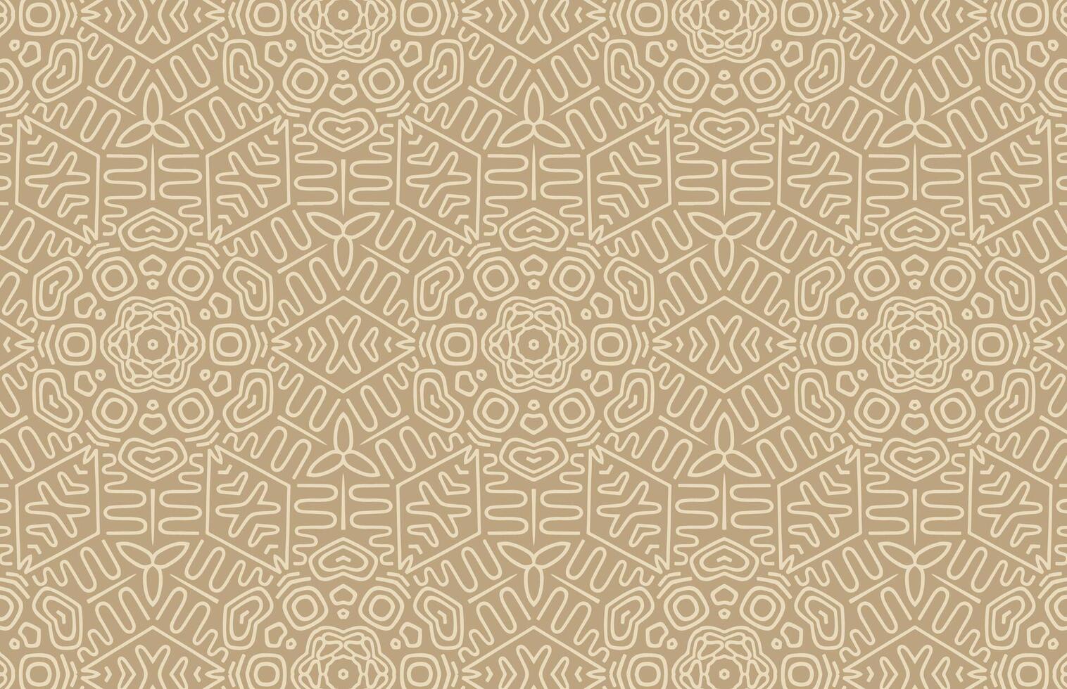 Abstract geometric mandala pattern with linear shapes, zigzag lines, lace pattern vector