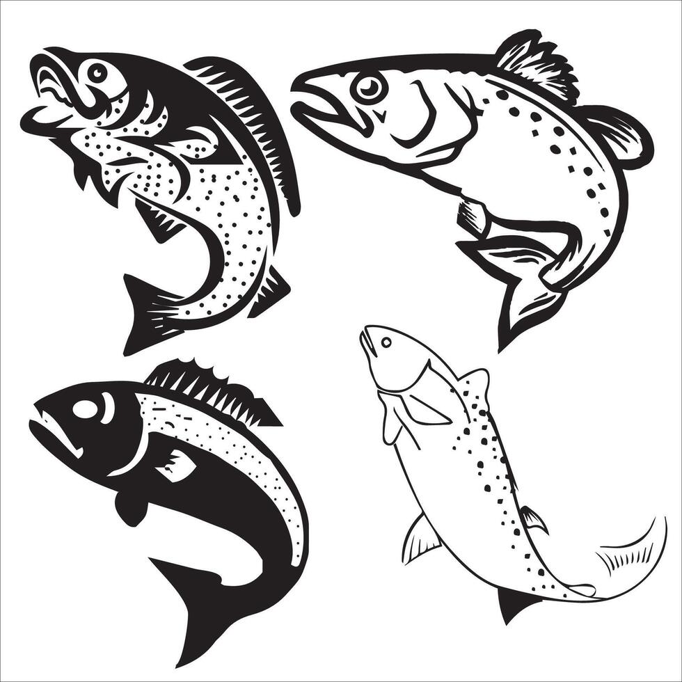 fish silhouette bundle vector