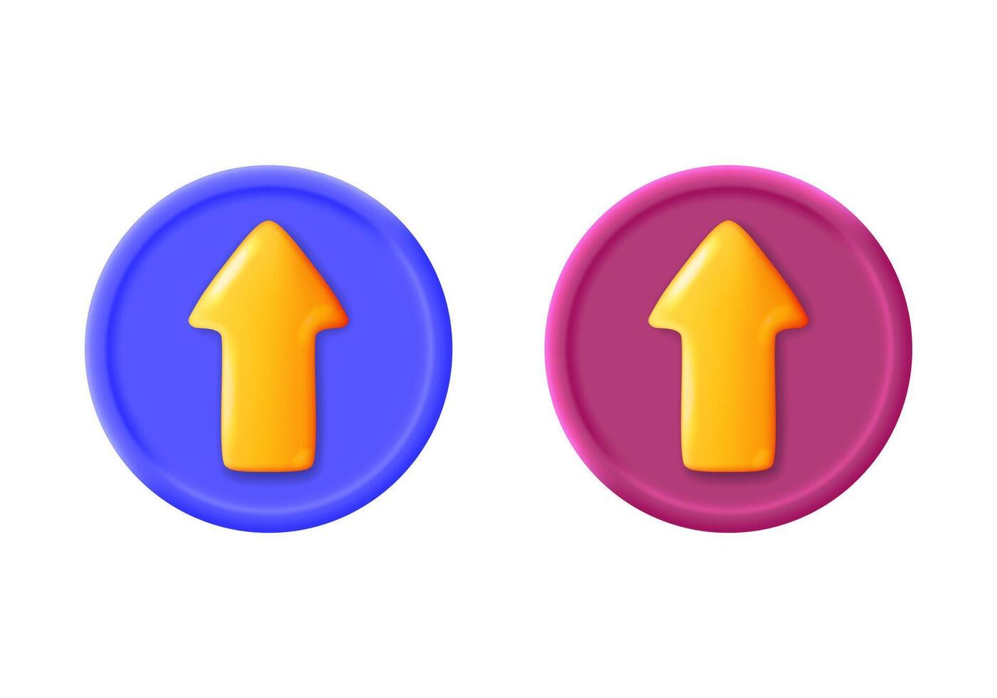 Realistic 3D arrows in a round frame isolated on a white background. vector