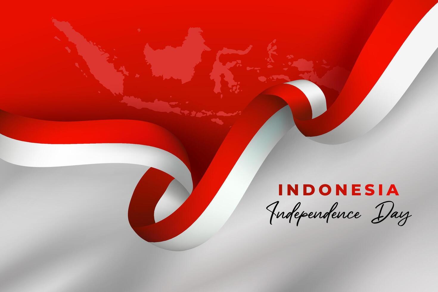 Indonesia flag illustratration Independence Day red, white background vector