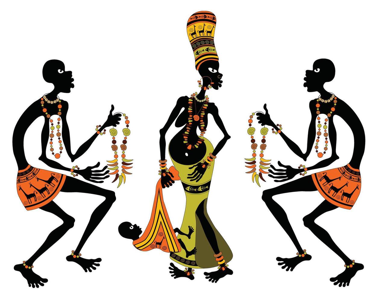 African matchmaking on a white background vector