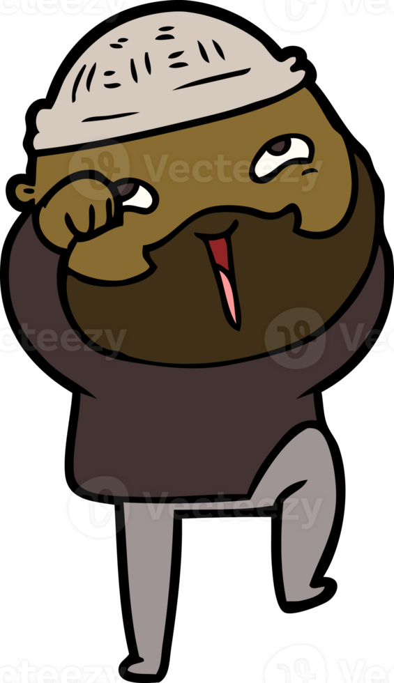 cartoon happy bearded man png