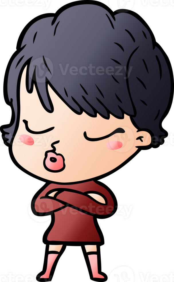 cartoon woman with eyes shut png