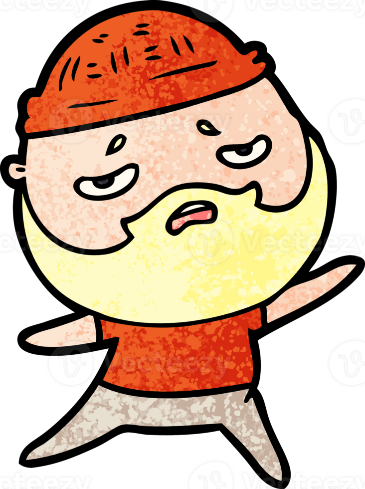 cartoon worried man with beard png