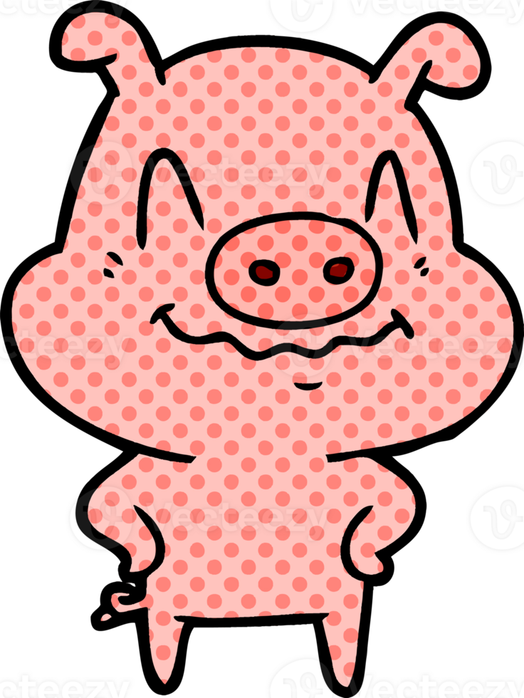 nervous cartoon pig png