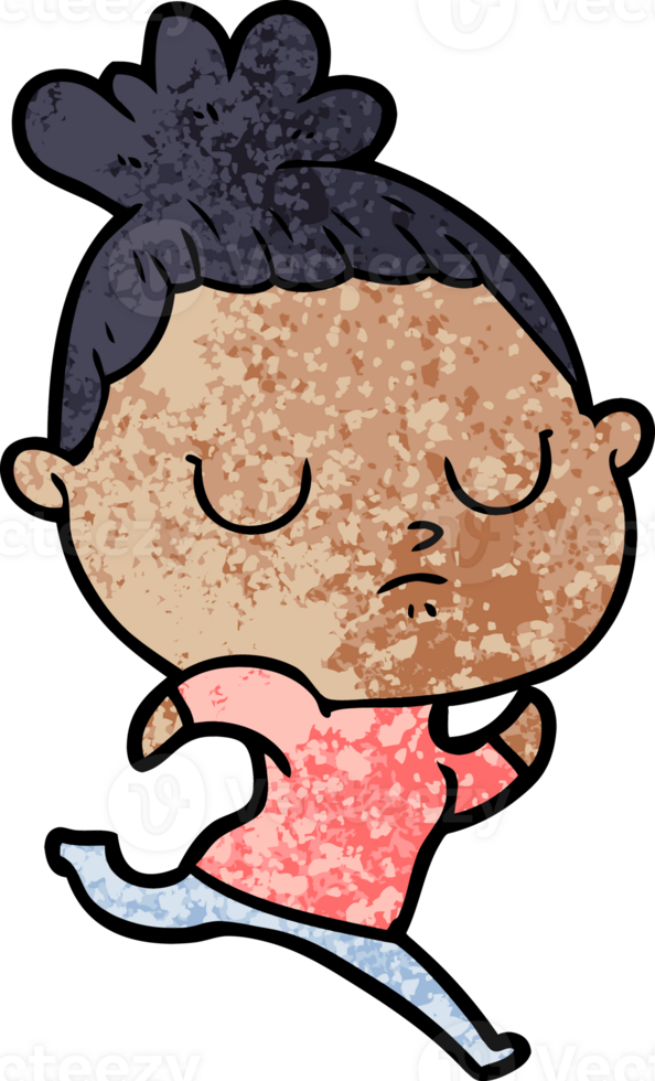 cartoon calm woman png
