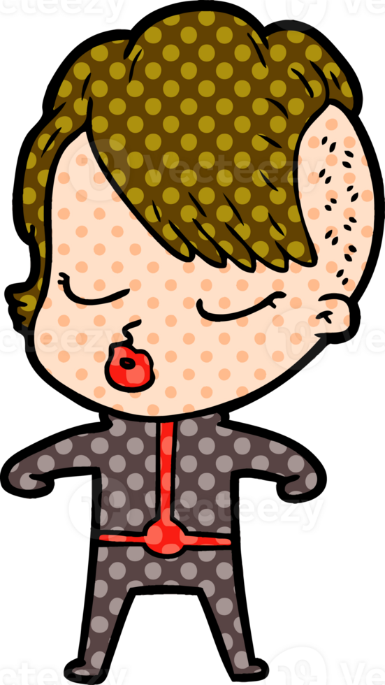 cartoon pretty hipster girl png