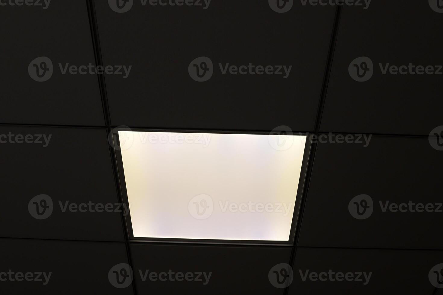 A lamp for illuminating the interior of the room hangs on the ceiling. photo