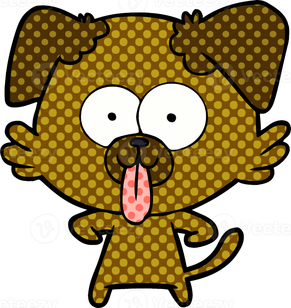 cartoon dog with tongue sticking out drawing png