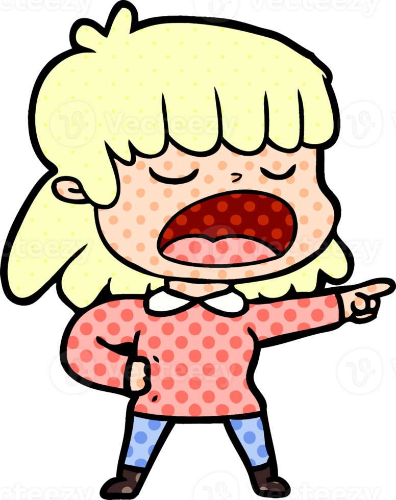 cartoon woman talking loudly drawing png