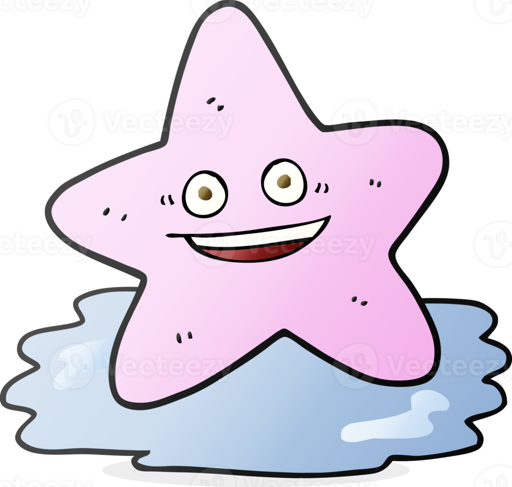 freehand drawn cartoon starfish drawing png
