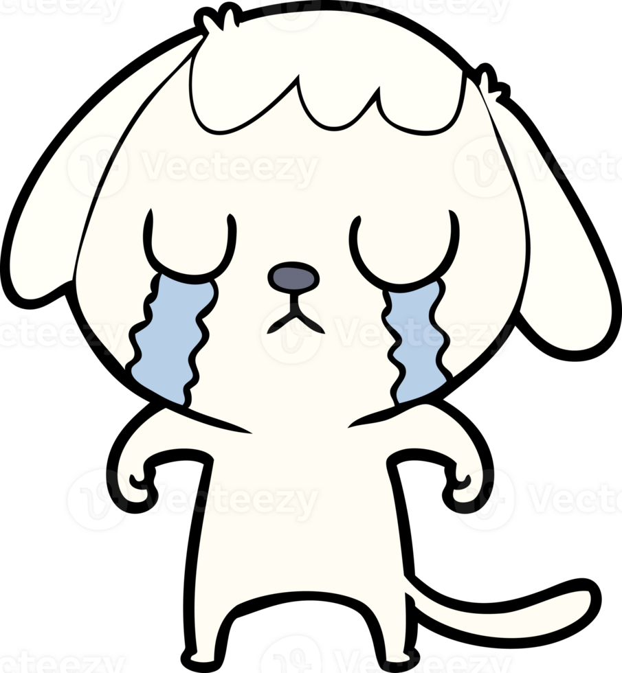 cute cartoon dog crying drawing png