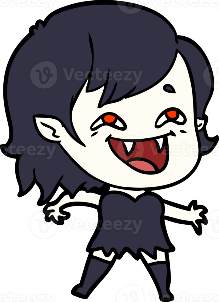 cartoon laughing vampire girl drawing png