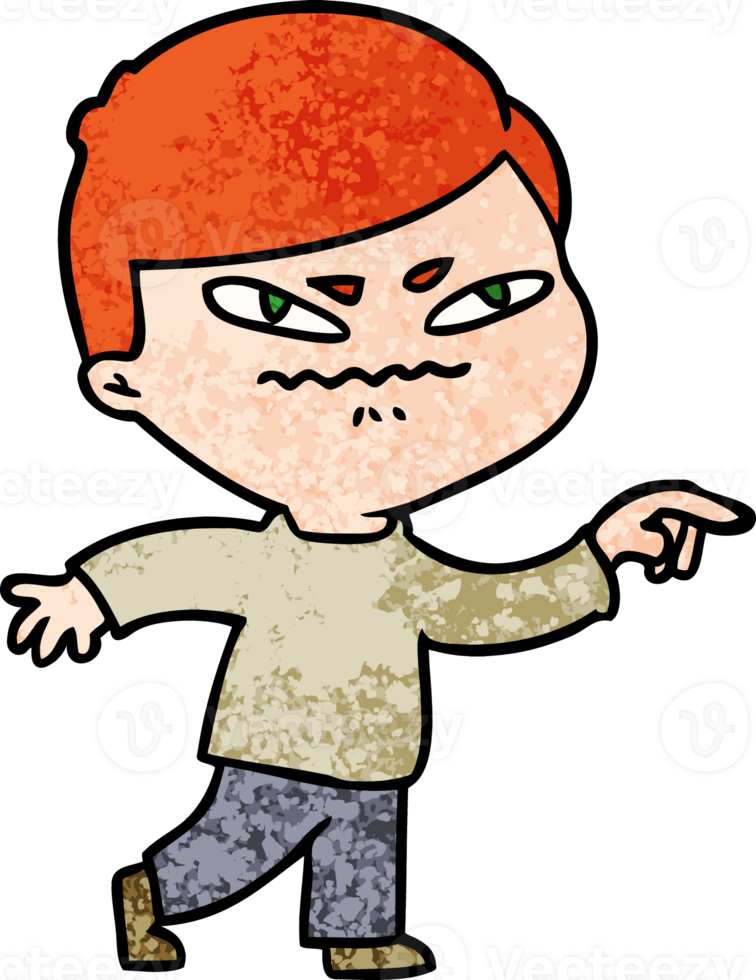 cartoon angry man pointing png