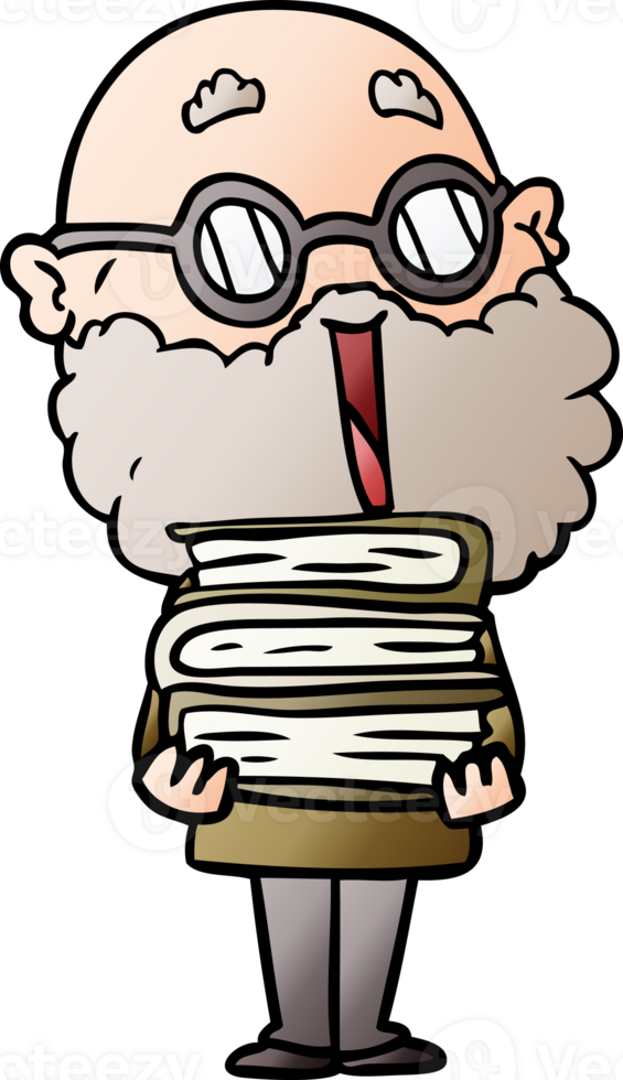 cartoon joyful man with beard drawing png