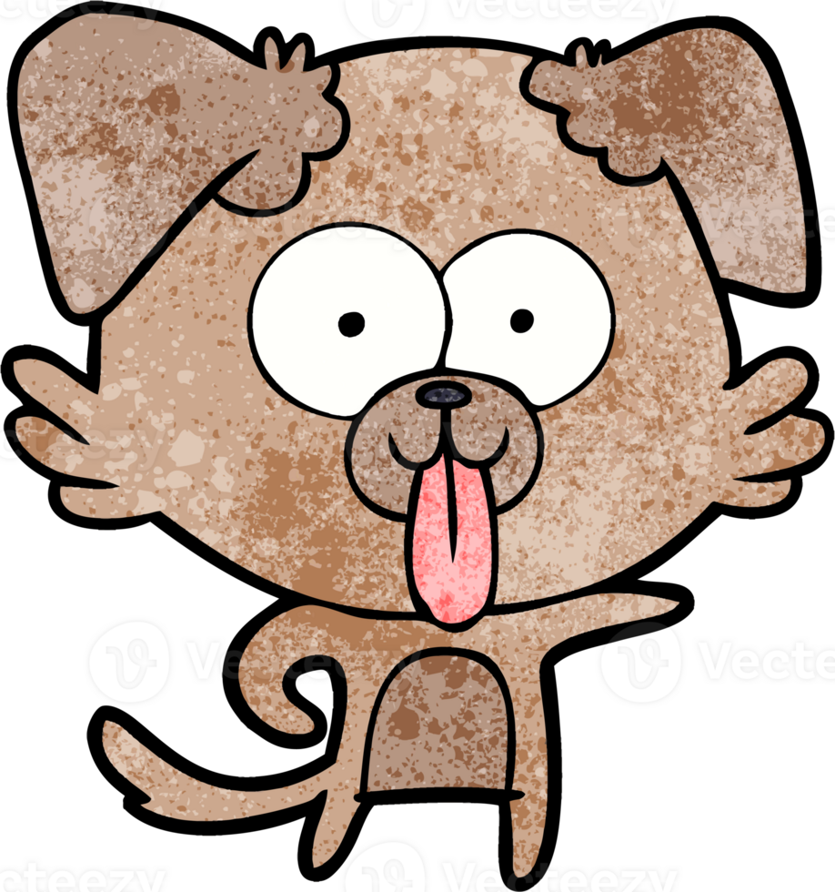 cartoon dog with tongue sticking out drawing png