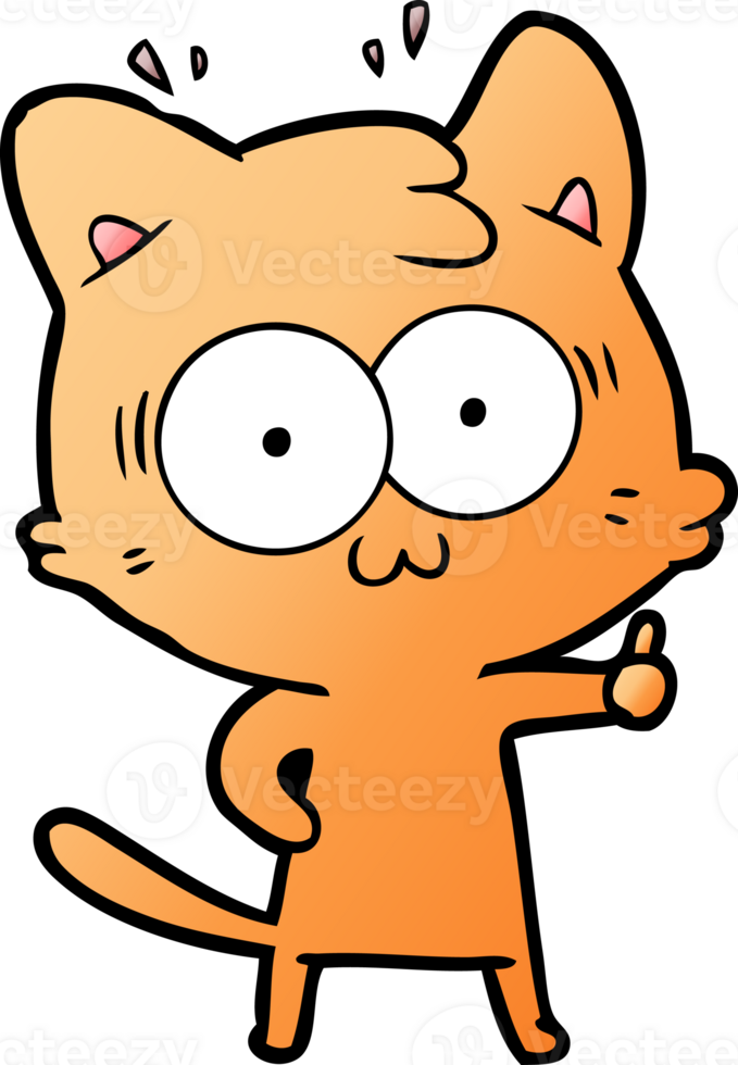 cartoon surprised cat drawing png
