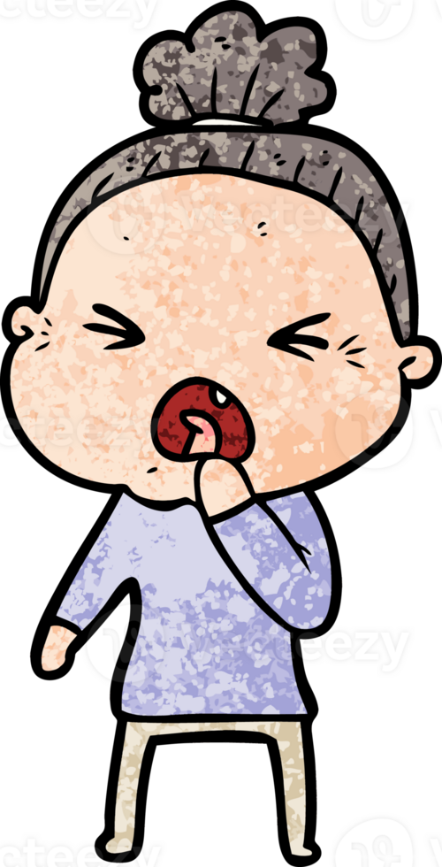 cartoon angry old woman drawing png