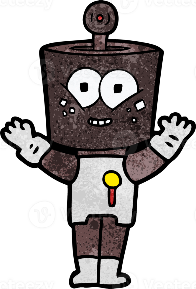 happy cartoon robot drawing png