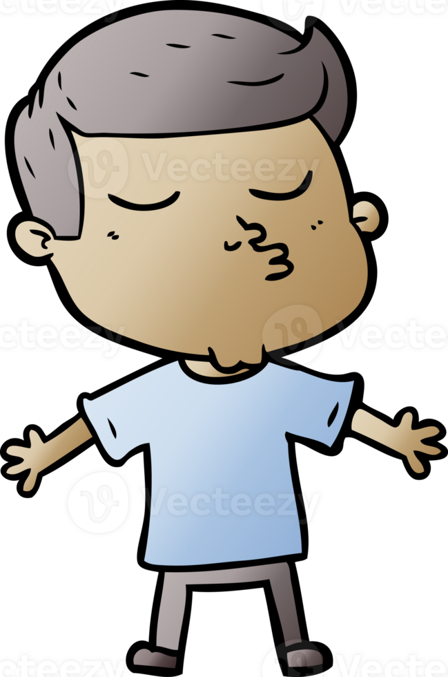 cartoon model guy pouting drawing png