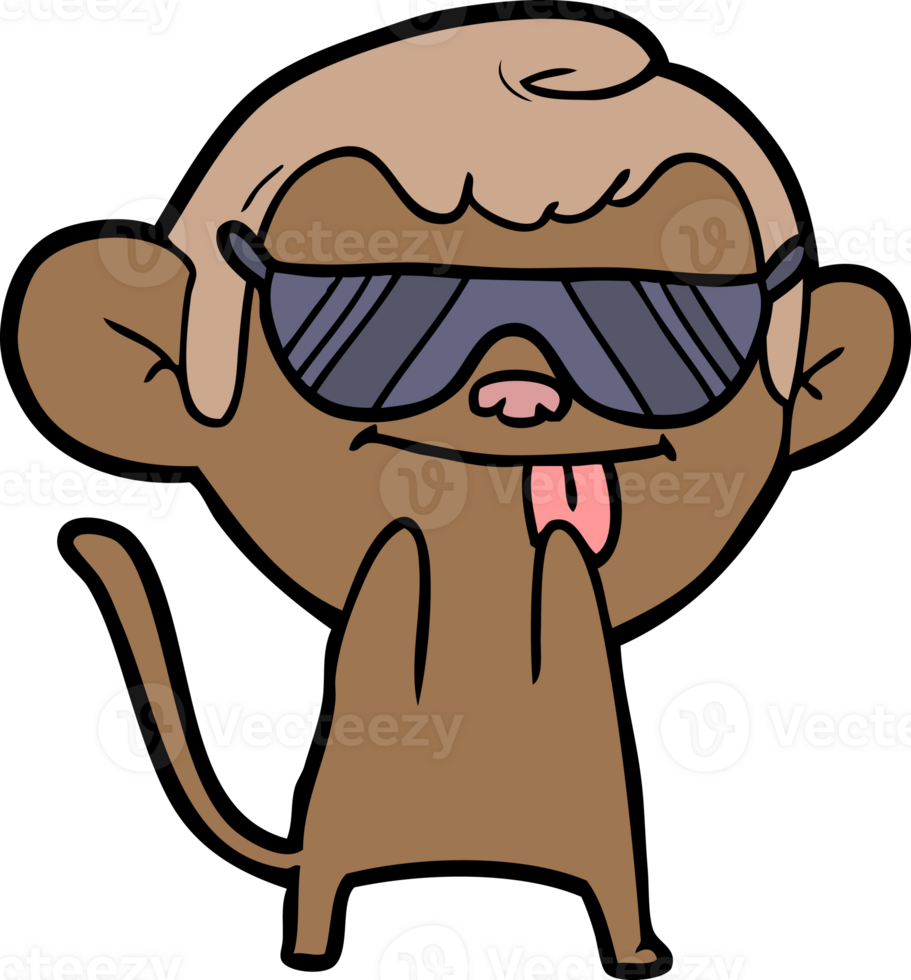 funny cartoon monkey wearing shades drawing png
