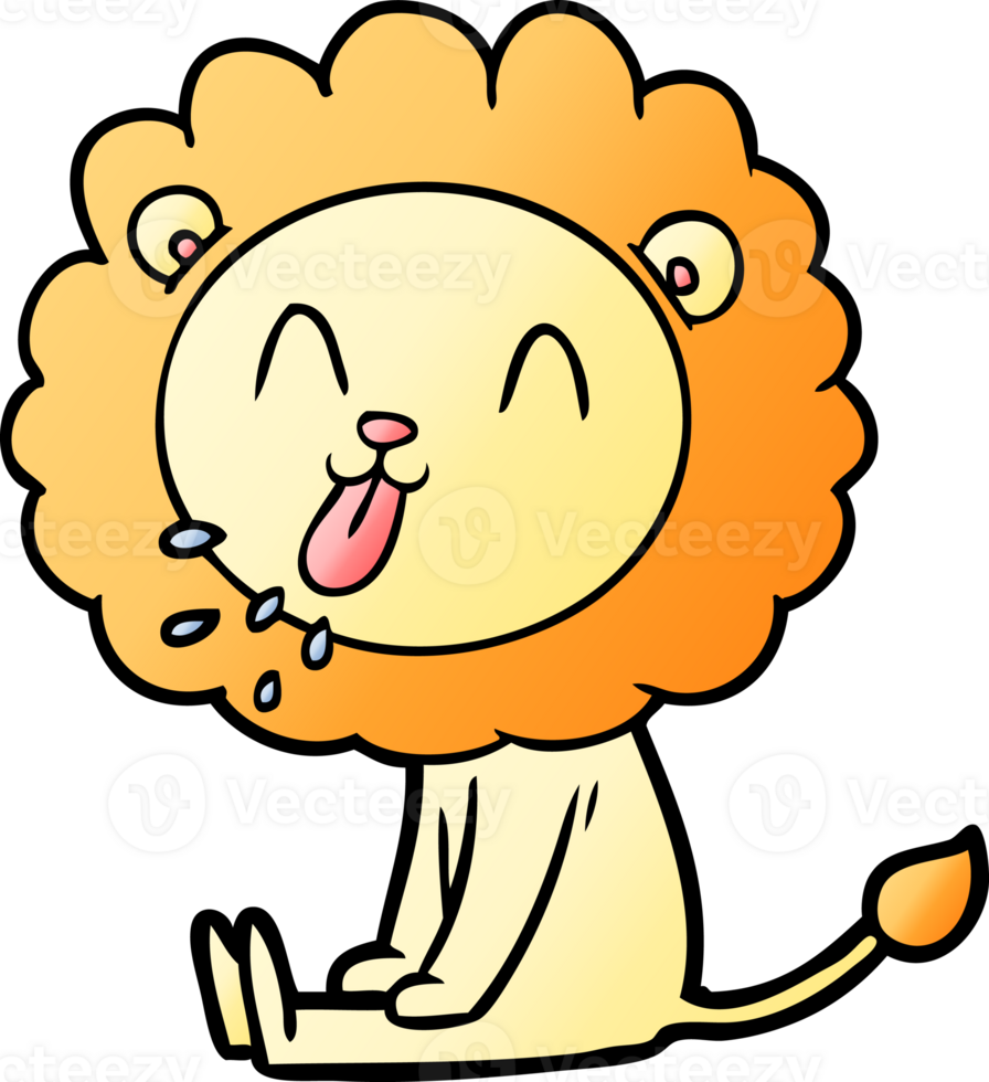 happy cartoon lion drawing png