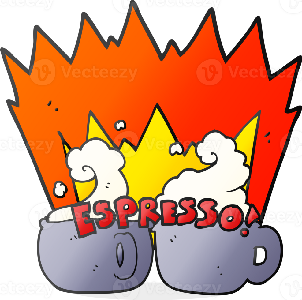 freehand drawn cartoon espresso drawing png