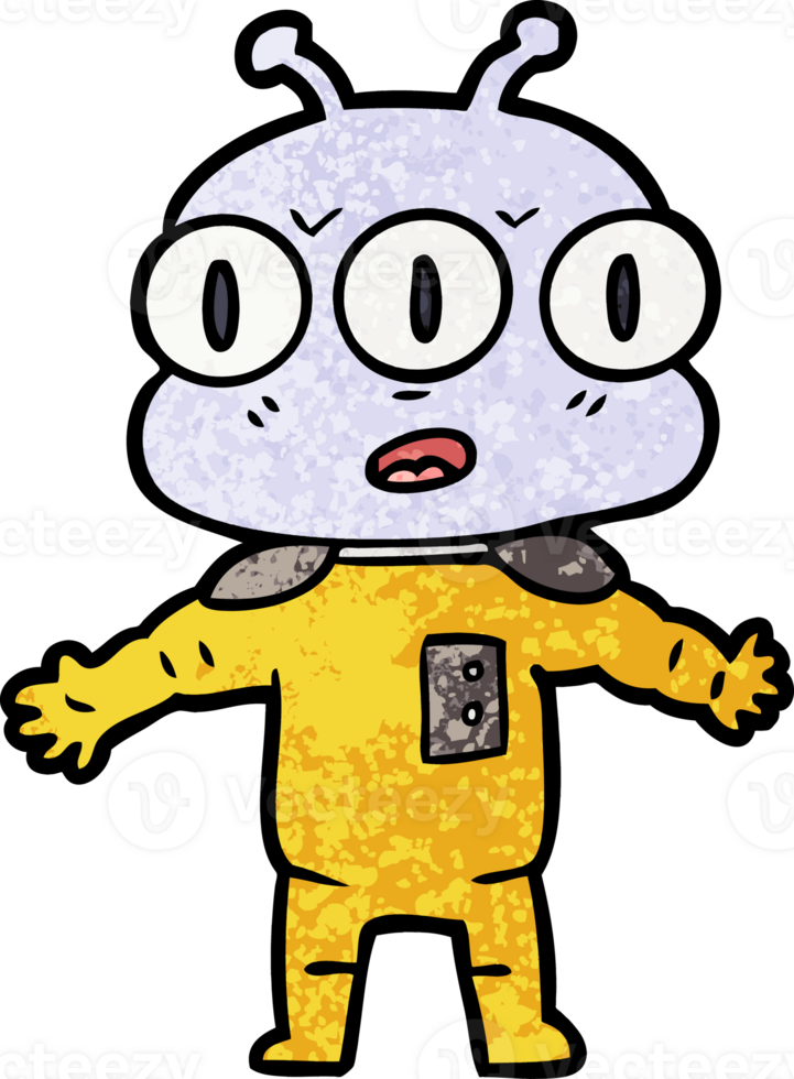 cartoon three eyed alien drawing png