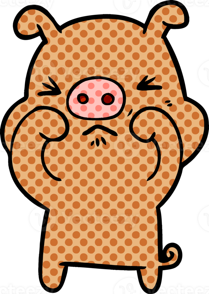 cartoon grumpy pig drawing png