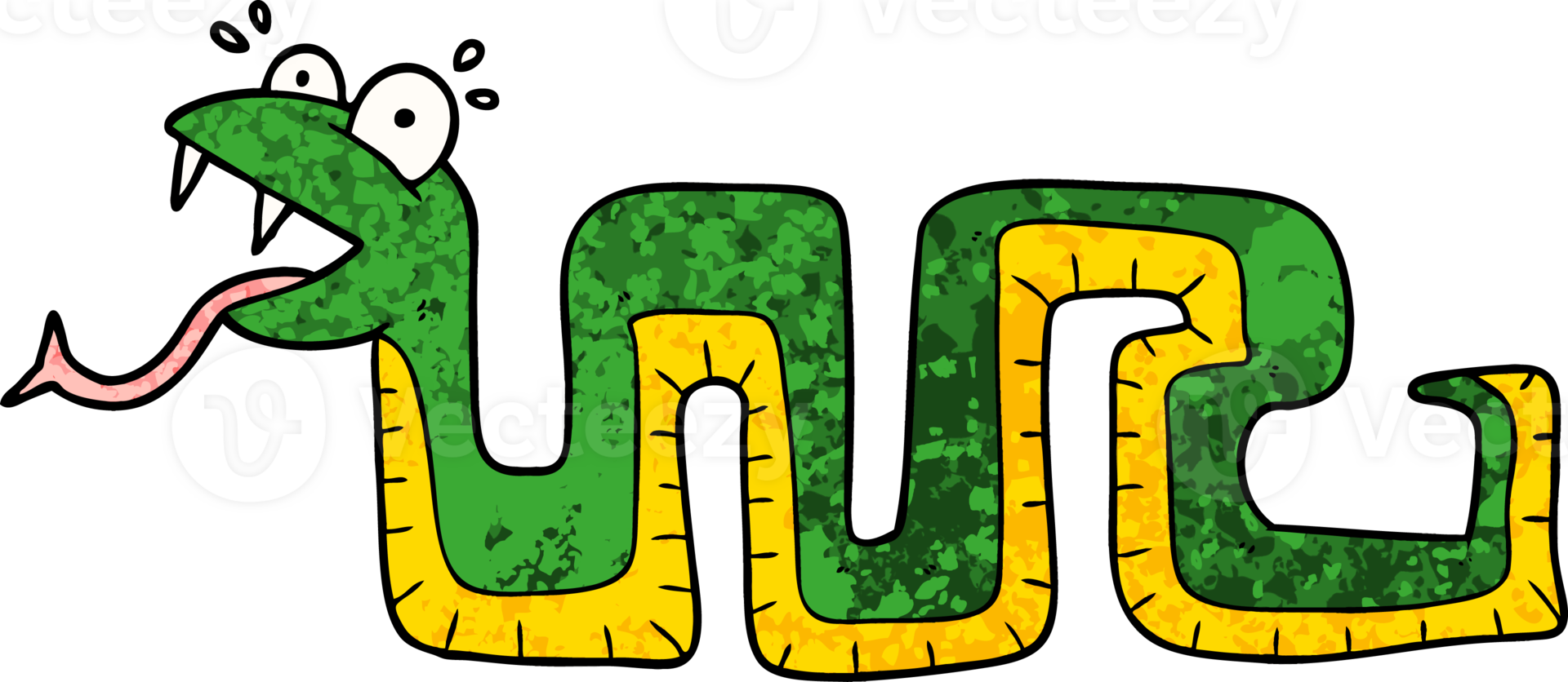 cartoon surprised snake drawing png