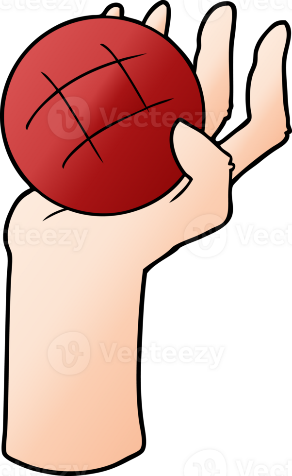 cartoon hand throwing ball drawing 46689606 PNG