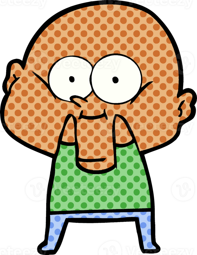 cartoon bald man staring drawing png