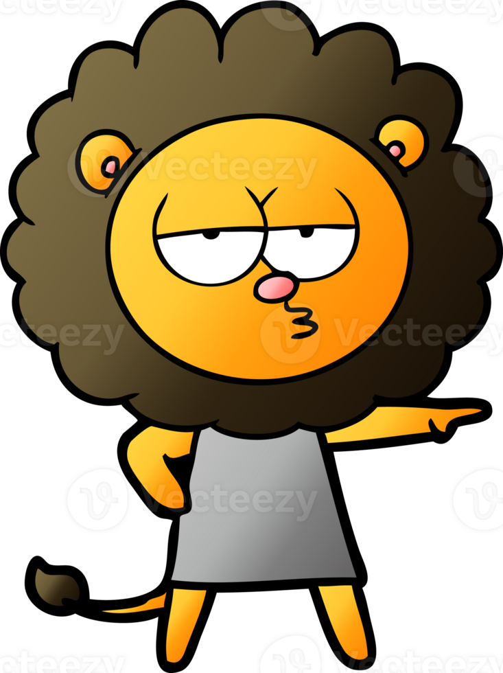 cartoon bored lion drawing png