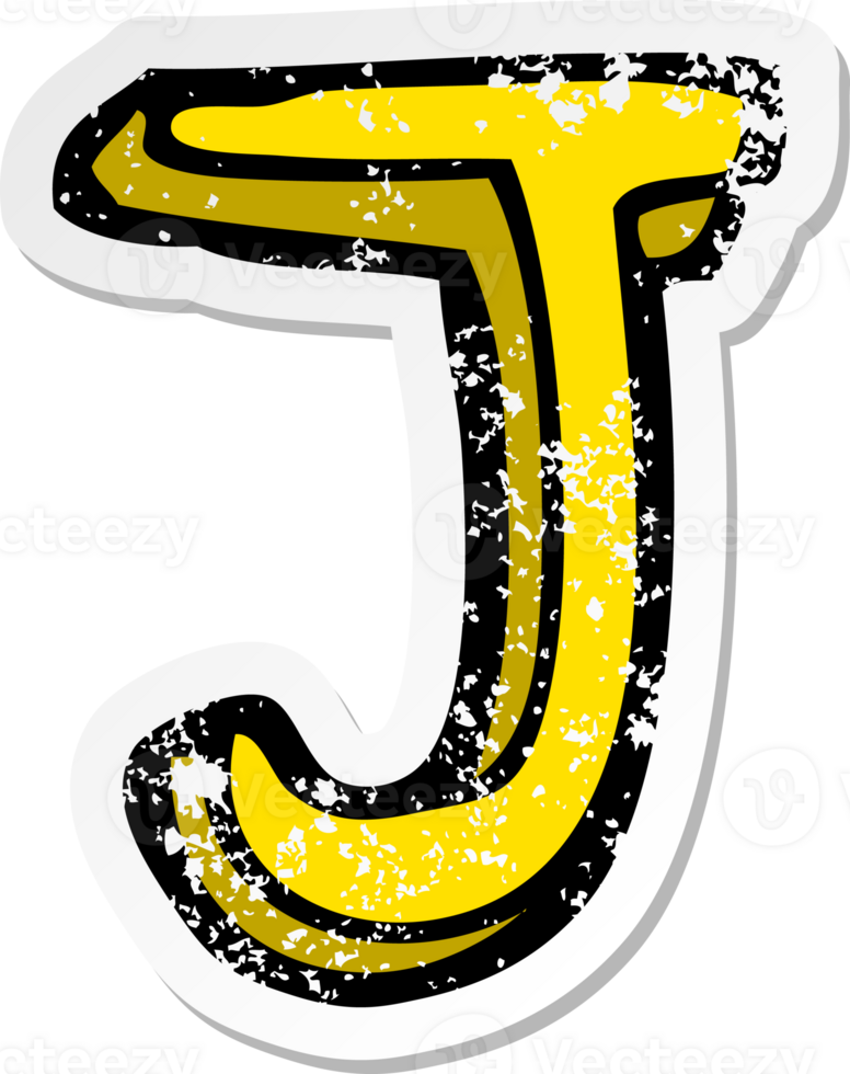 retro distressed sticker of a cartoon letter drawing png