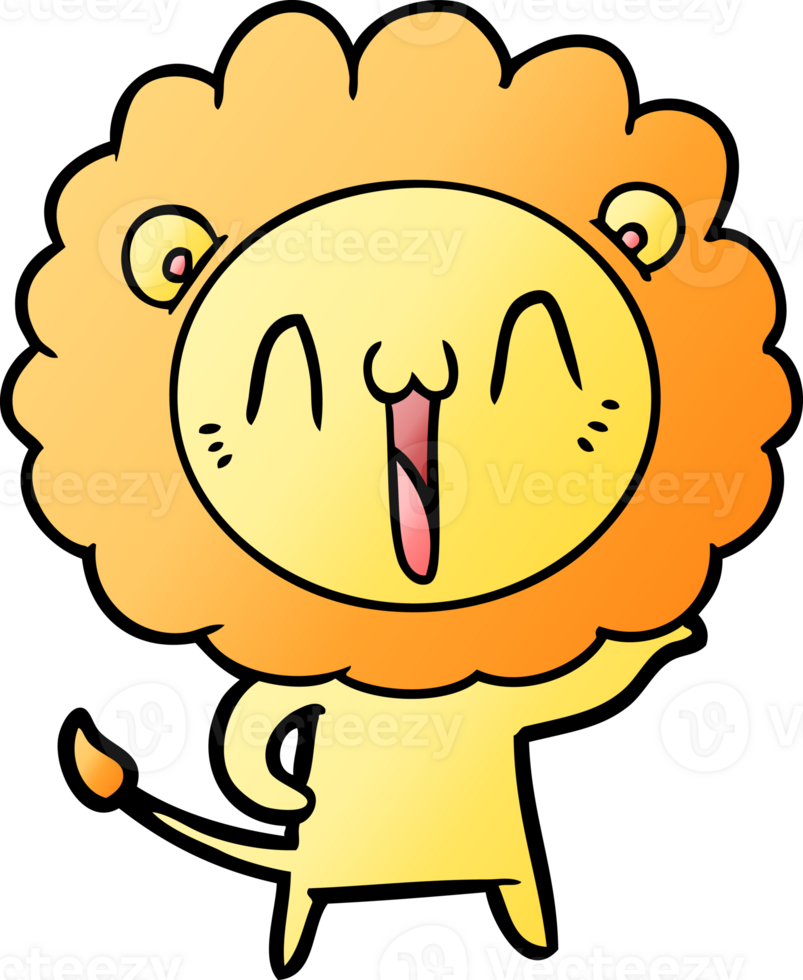 happy cartoon lion drawing png